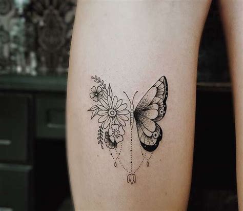 Tatuajes de mariposa en la pierna